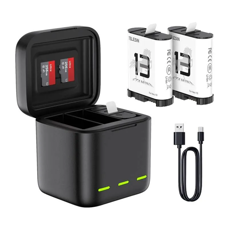 Three-channel battery charger for GoPro Hero