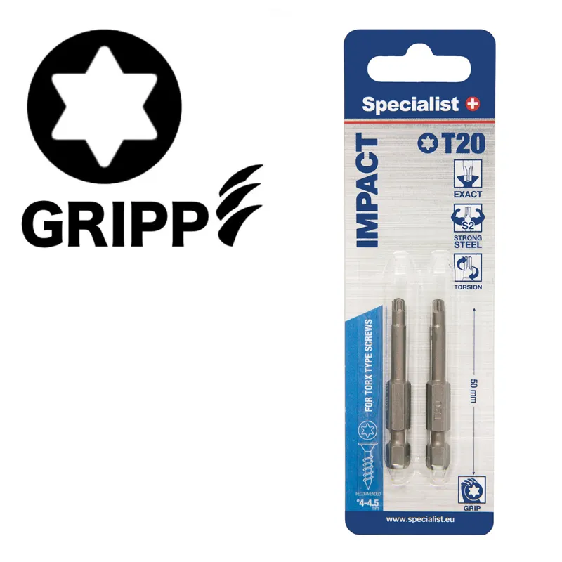 SPECIALIST+ TORX GRIP uzgaļi T20, 50