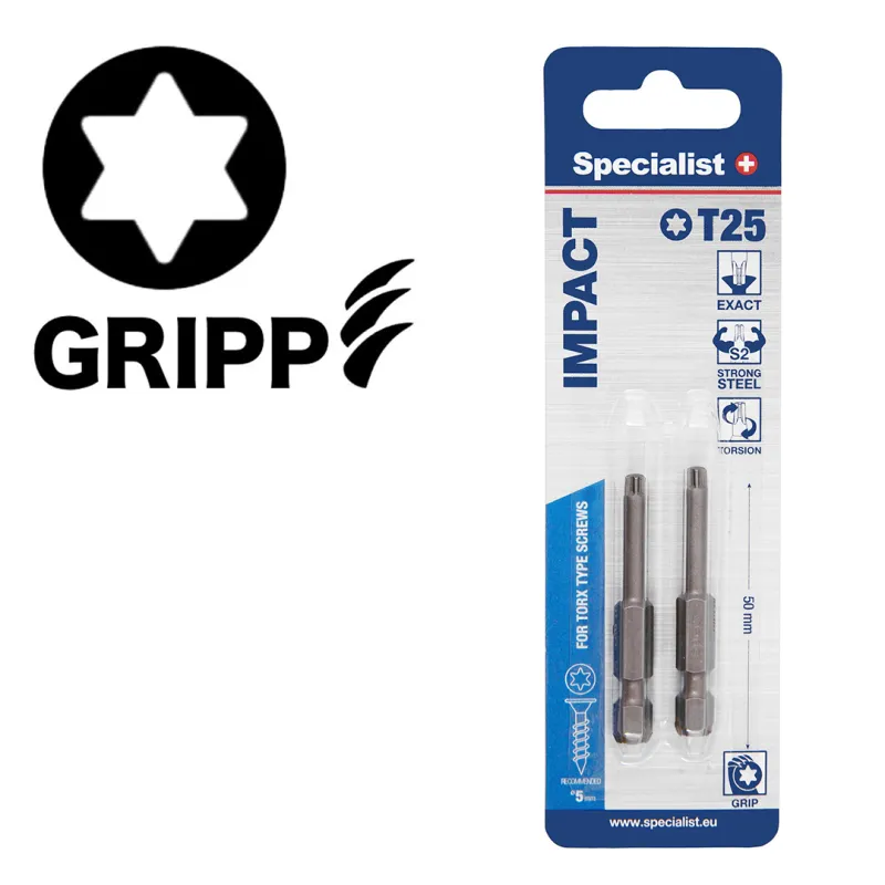 SPECIALIST+ TORX GRIP uzgalis T25, 50