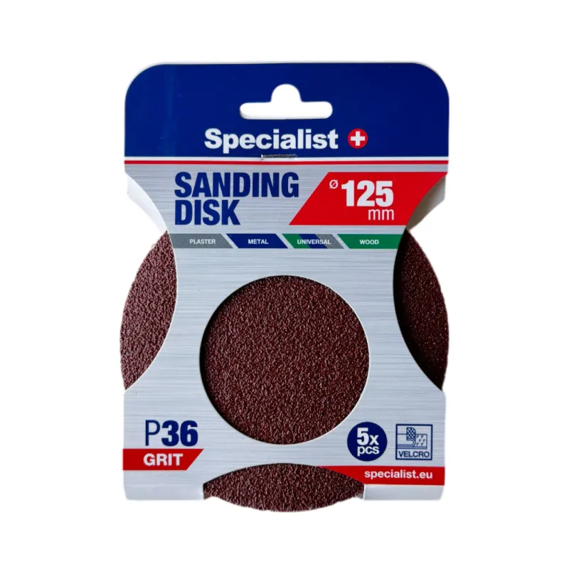 SPECIALIST+ smilšpapīrs P36, 125 mm, 5
