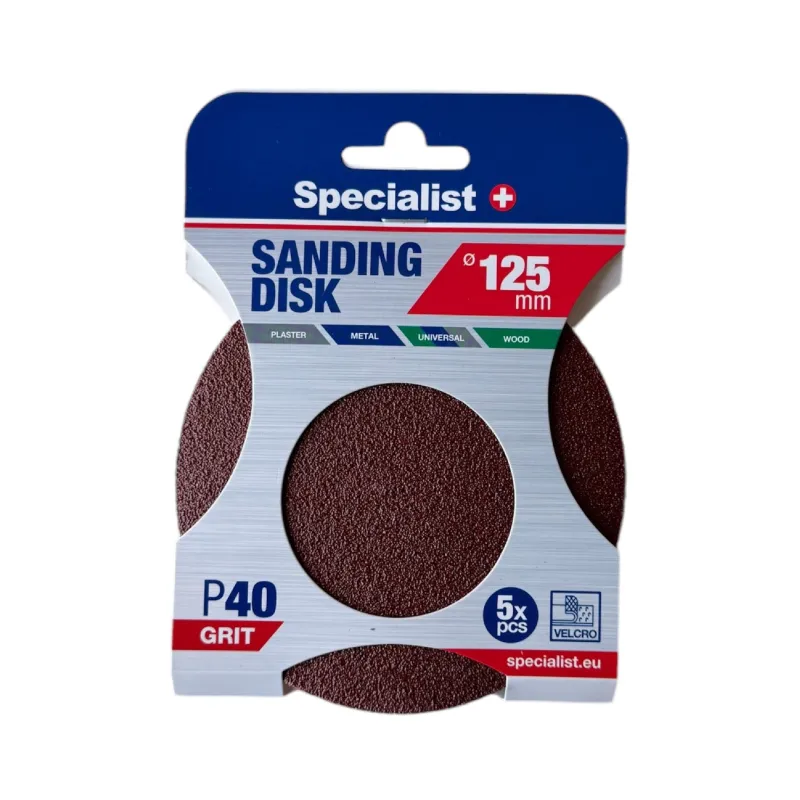 SPECIALIST+ slīpēšanas papīrs P40, 125 mm