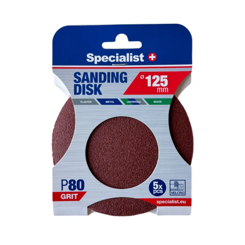 SPECIALIST+ smilšpapīrs P80, 125 mm, 5