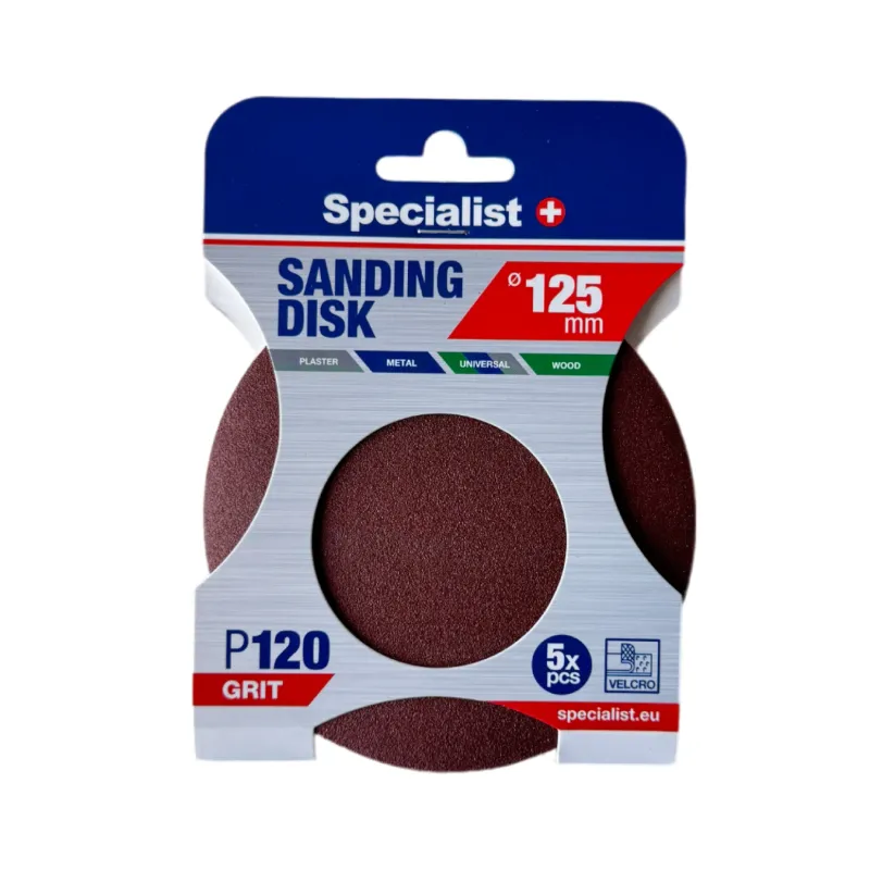 SPECIALIST+ smilšpapīrs P120, 125 mm, 5