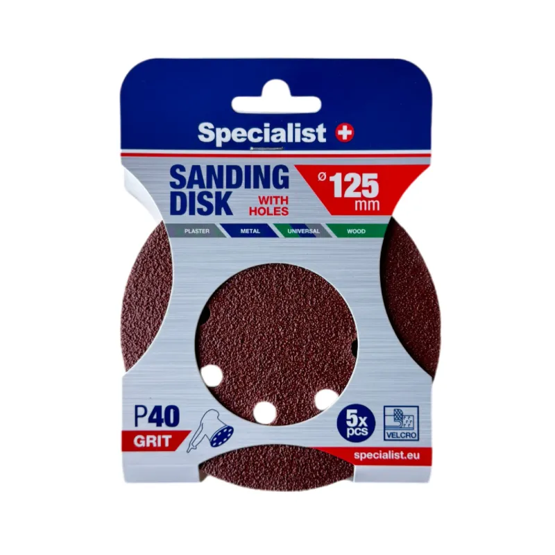 SPECIALIST+ slīpēšanas papīrs ar urbumiem P40
