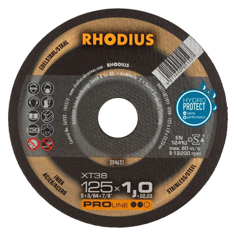 Rhodius Griešanas disks XT38 125x1x22,23