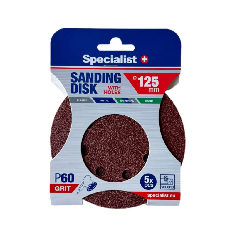 SPECIALIST+ smilšpapīrs ar caurumiem P60, 125