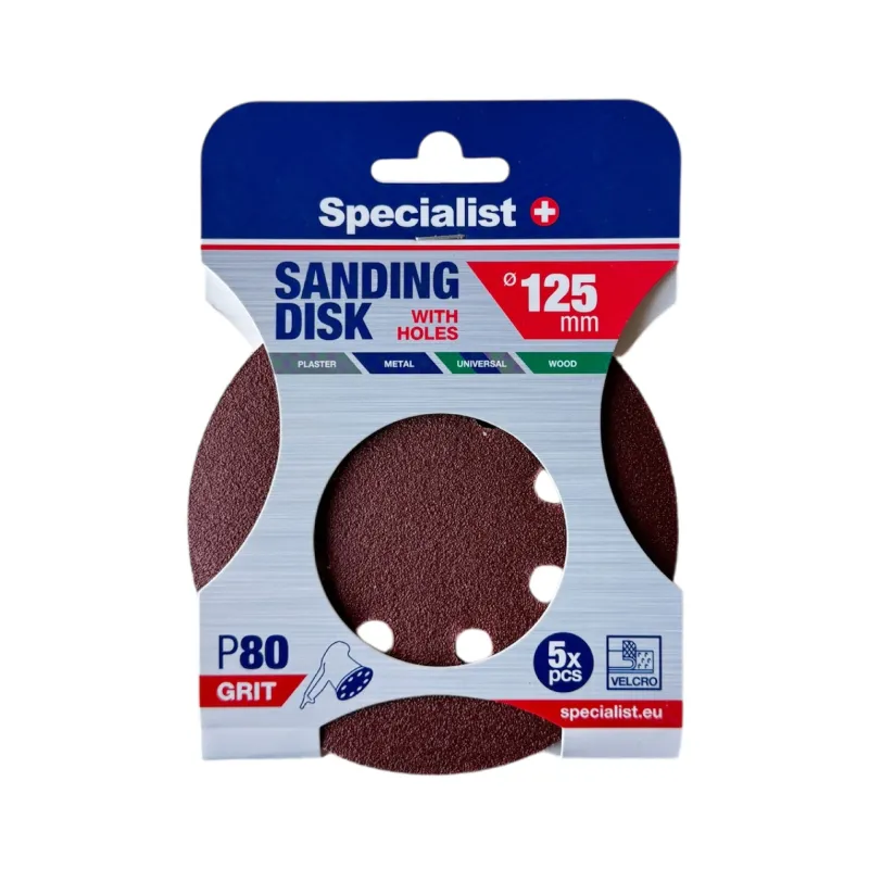 SPECIALIST+ smilšpapīrs ar caurumiem P80, 125