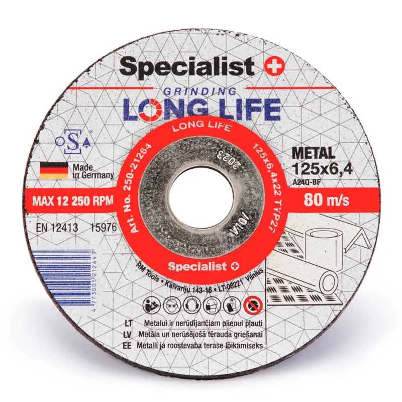 SPECIALIST+ LONG LIFE slīpēšanas disks, 125