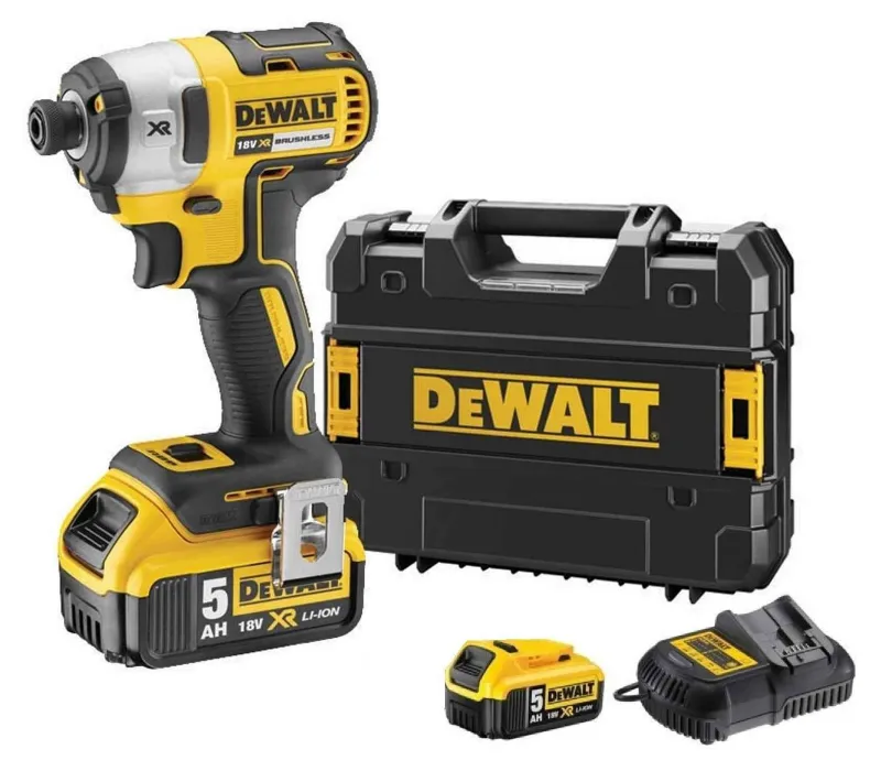 Triecienskrūvgriezis DeWalt DCF887P2-QW; 18V 2x5,0Ah