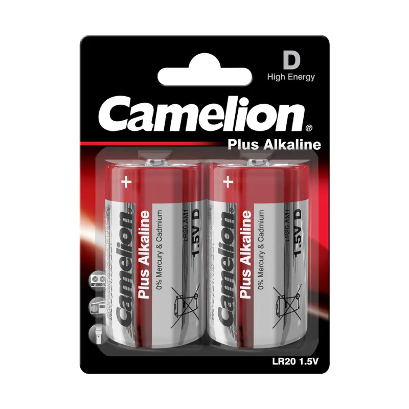 Alkalīnās D (LR20-BP2) baterijas CAMELION, 2