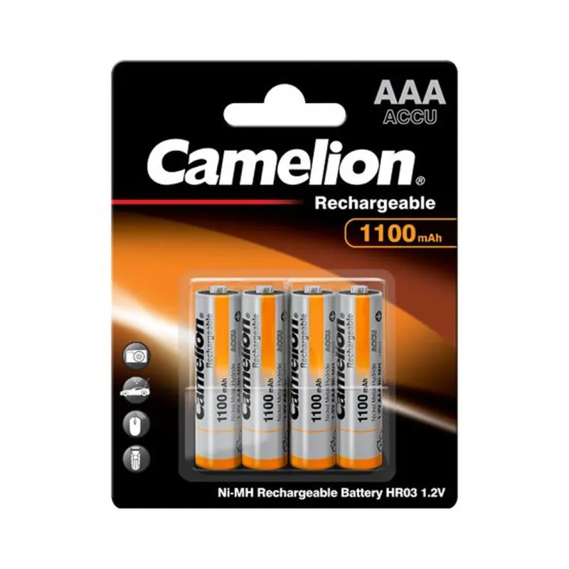 Uzlādējamās baterijas NH-AAA1100BP4, CAMELION, 4 gab