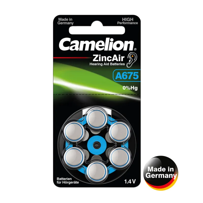 Baterijas, A675/DA675/ZL675, 1,4V, CAMELION, 6