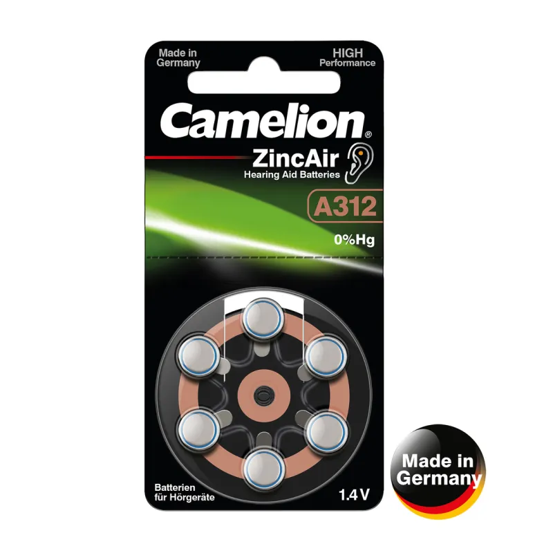 Baterijas A312/DA312/ZL312, 1,4V, CAMELION, 6