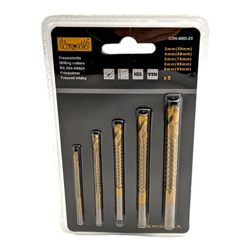 Drel Frēzēšanas urbji 3–8 mm, 5