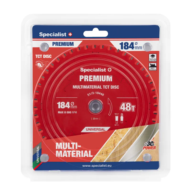 Griešanas disks 184x48Tx20/16mm, daudzmateriālu PREMIUM, SPECIALIST+