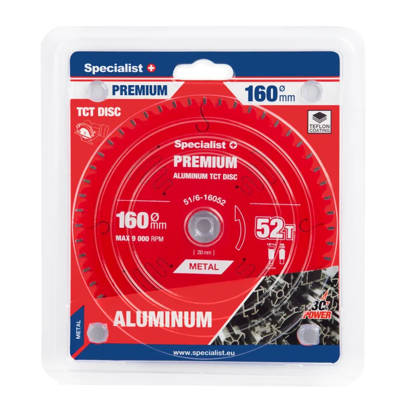 Griešanas disks 160x52Tx20mm, alumīnija, PREMIUM, SPECIALIST+