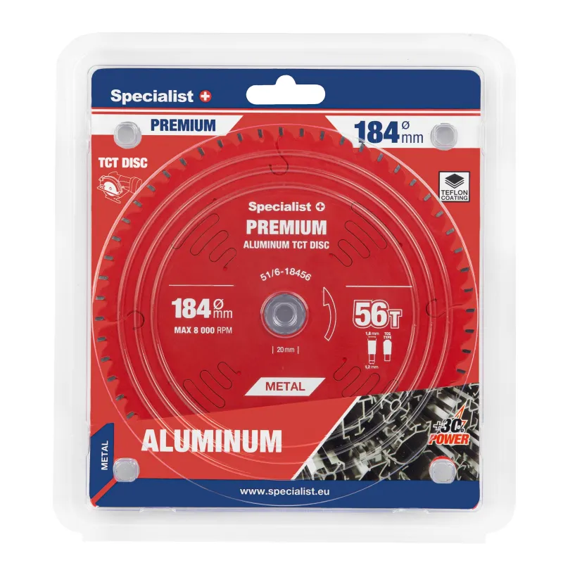 Griešanas disks 184x56Tx20/16mm, alumīnija PREMIUM, SPECIALIST+