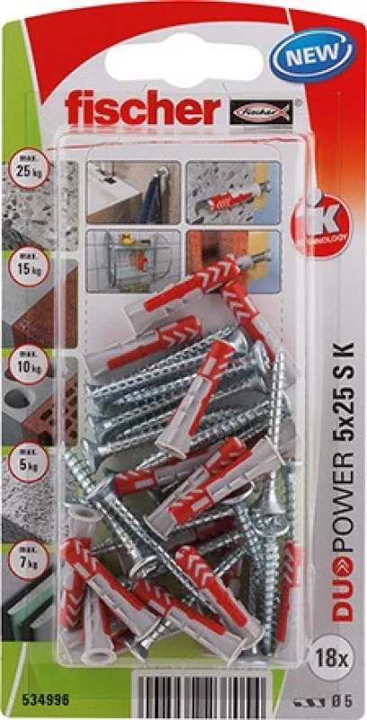 Fischer Divkomponentu dībelis ar skrūvi 5x25