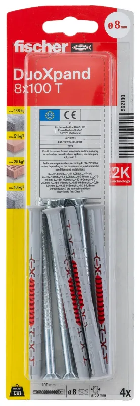 Fischer DuoXpand dībele ar skrūvi 8x100