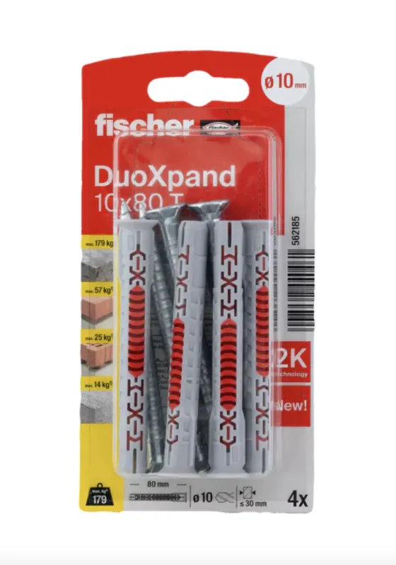 Fischer DuoXpand dībeļi ar skrūvi 10x80