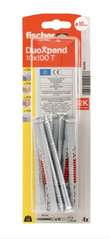 Fischer DuoXpand dībelis ar skrūvi 10x100