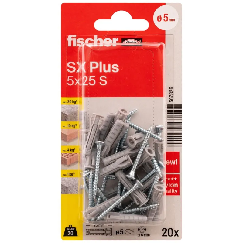 FISCHER dībeļi ar skrūvēm SX Plus