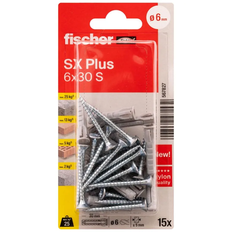 FISCHER dībeļi ar skrūvēm SX Plus