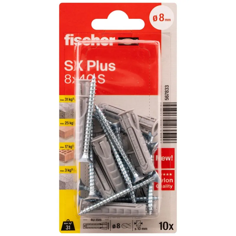 FISCHER dībeļi ar skrūvēm SX Plus