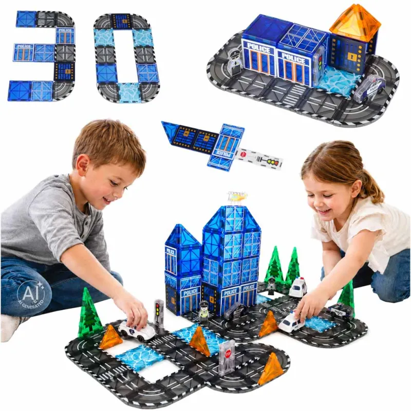 Ikonka Klocki magnetyczne konstrukcyjne 3D policja
