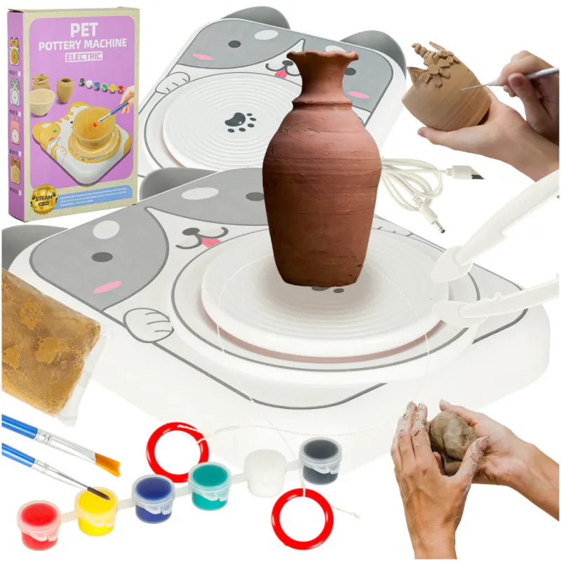 Ikonka Potter`s wheel radošais māla komplekts