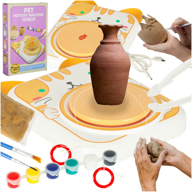 Ikonka Potter`s wheel radošais māla komplekts