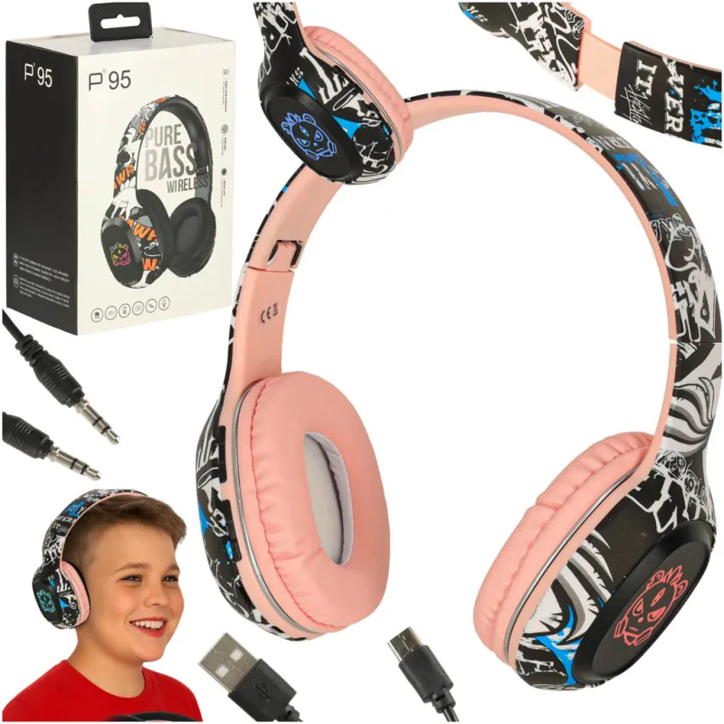 Ikonka Bluetooth bezvadu austiņas uz ausīm