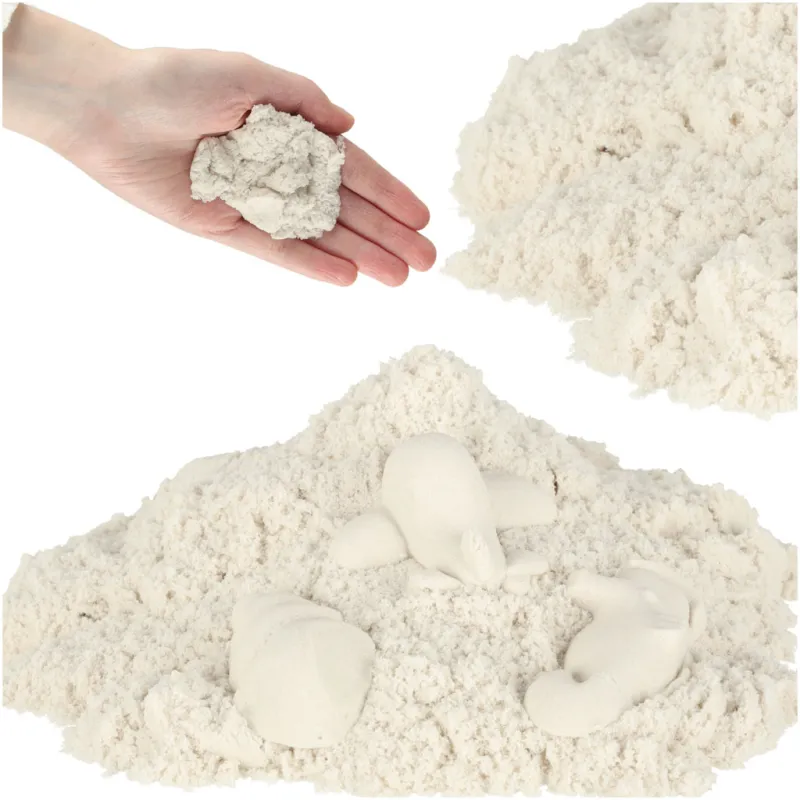 Ikonka Kinētiskās smiltis 1kg maisiņā baltas