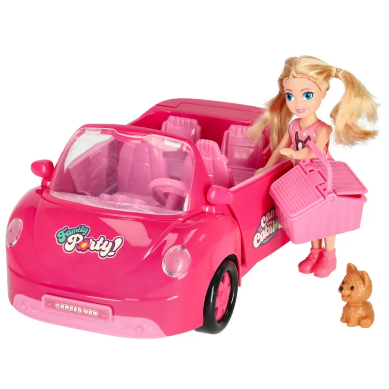 Ikonka Lelle automašīna kabriolets rozā 4