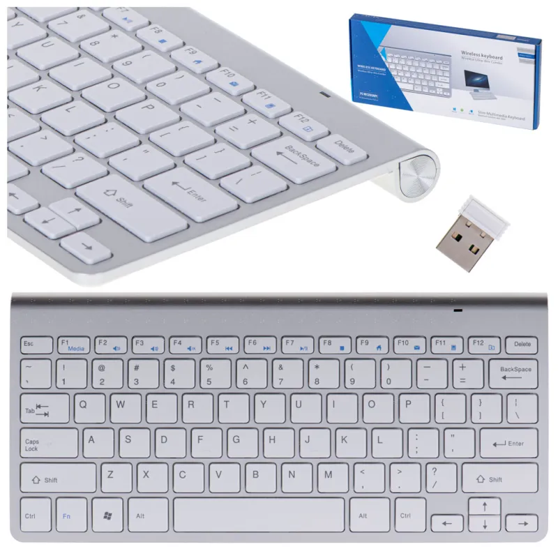 Ikonka Smart TV bezvadu tastatūra sudraba