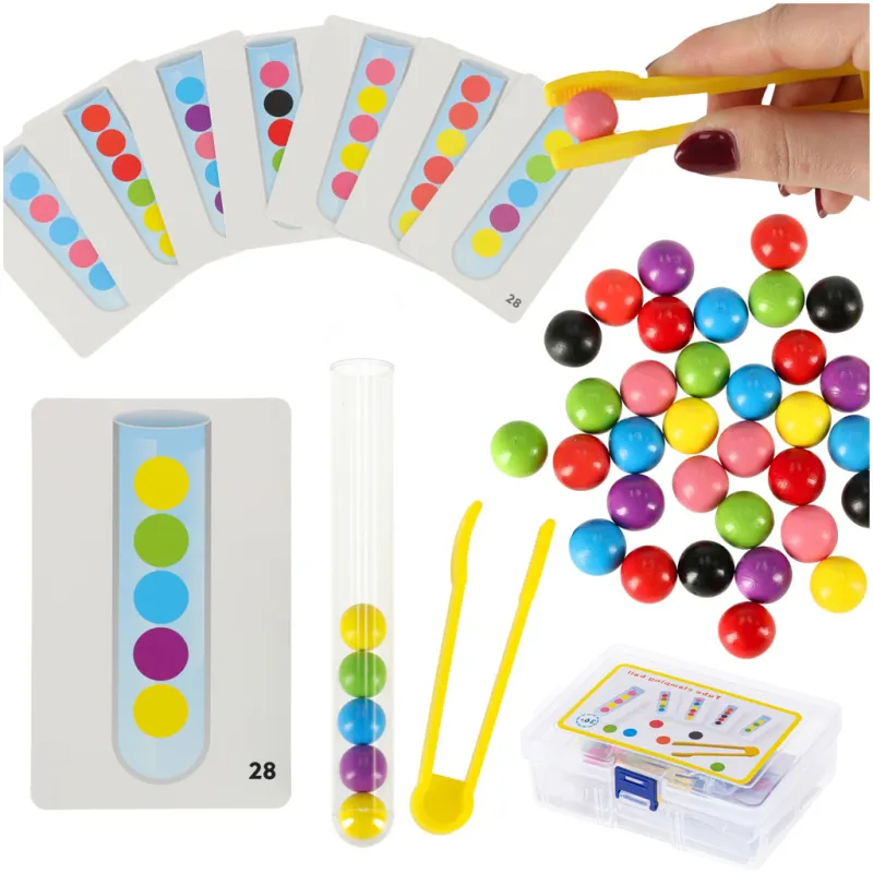 Ikonka Izglītojoša mozaīka krāsains montessori bumbiņas