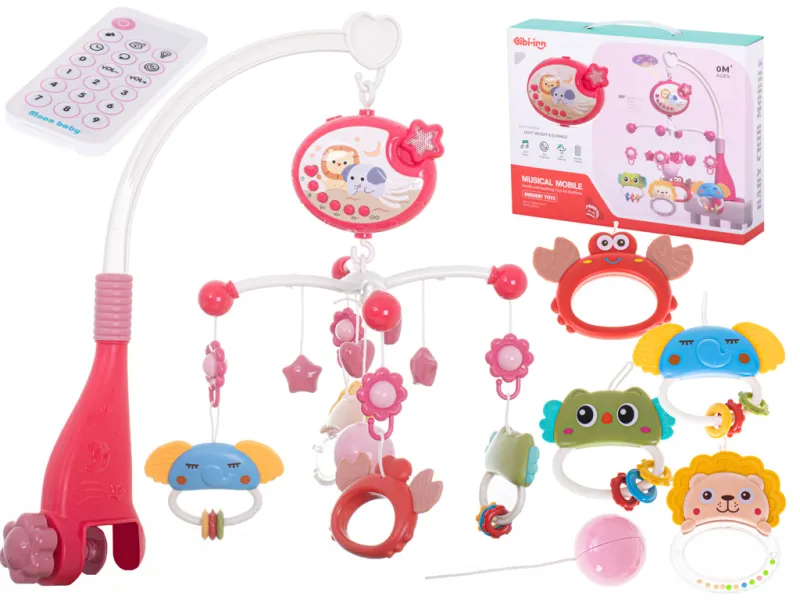 Ikonka Lullaby zvaigžņu dizaina karuselis rozā