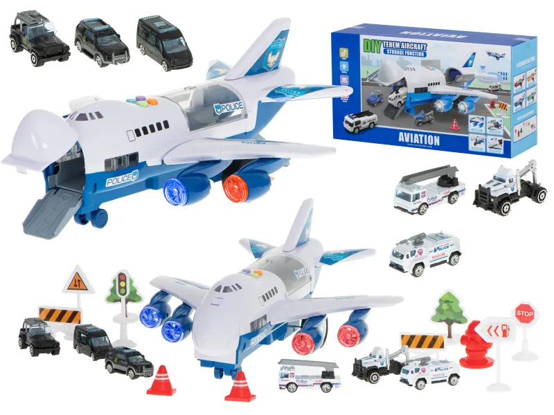 Ikonka Transporter lidmašīna + 6 automašīnas