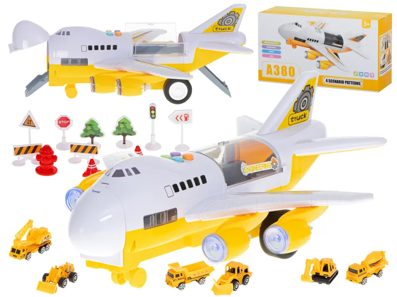 Ikonka Transporter lidmašīna + 6 automašīnas