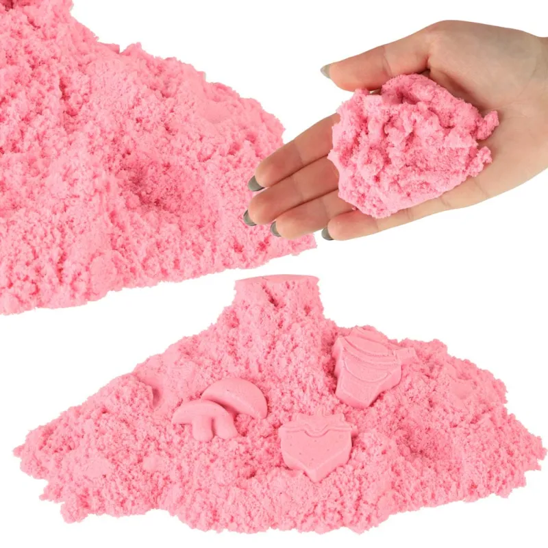 Ikonka Kinētiskās smiltis 1kg maisiņā rozā