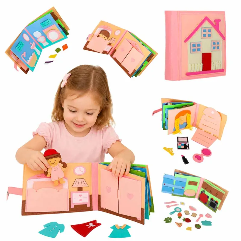 Ikonka Książeczka sensoryczna edukacyjna filcowa 3D
