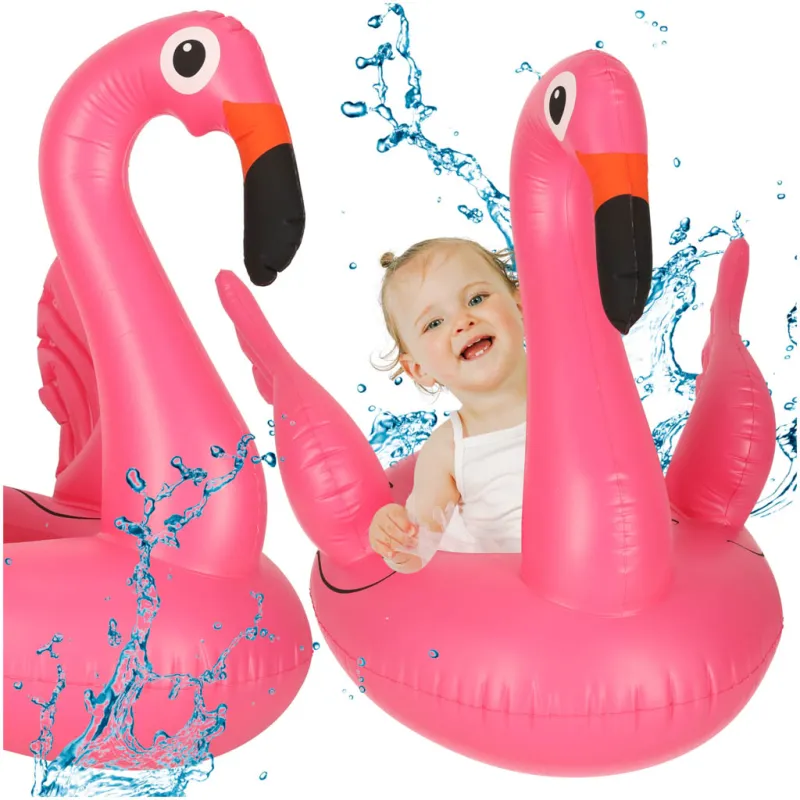 Ikonka Piepūšamais bērnu pontona ritenis flamingo