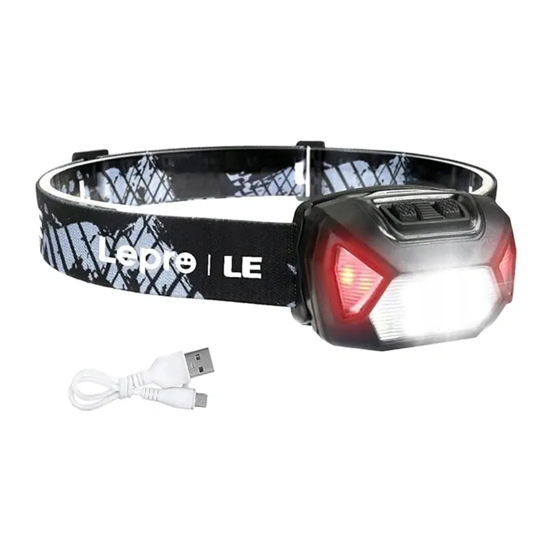 LEPRO 320014 universāls USB galvas lukturis