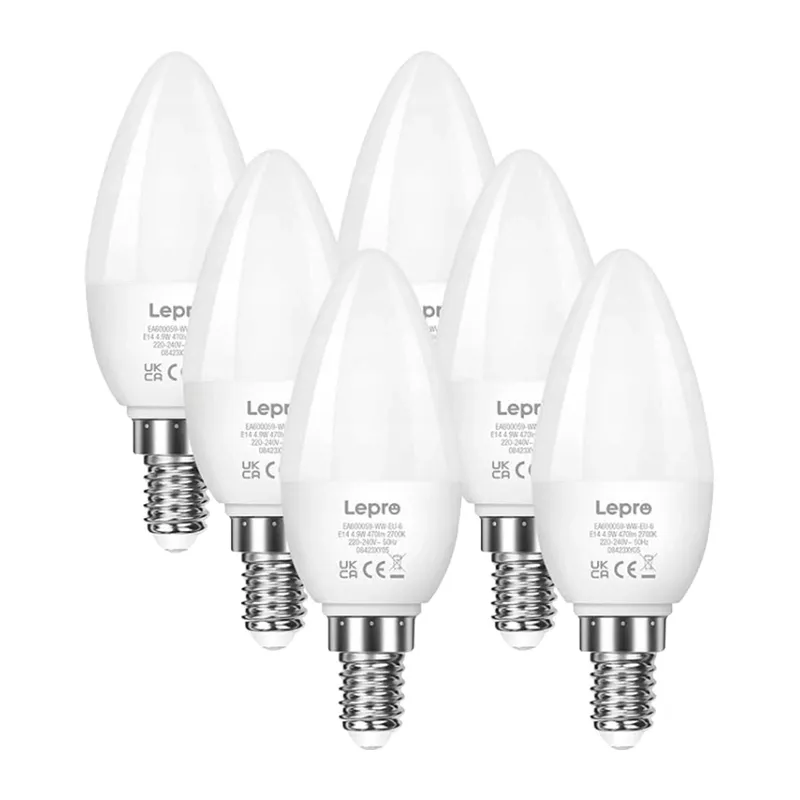 LEPRO 600059-WW-EU-6 E14 LED Bulb, Candle-Shaped