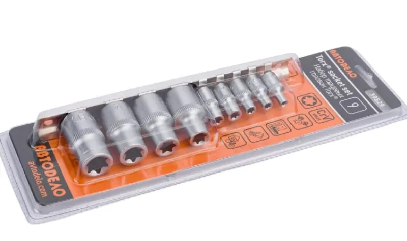 TORX muciņu komplekts (1/4" E4-E8; 1/2&quot