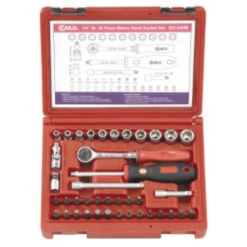 Genius Tools 1/4" muciņu komplekts koferī