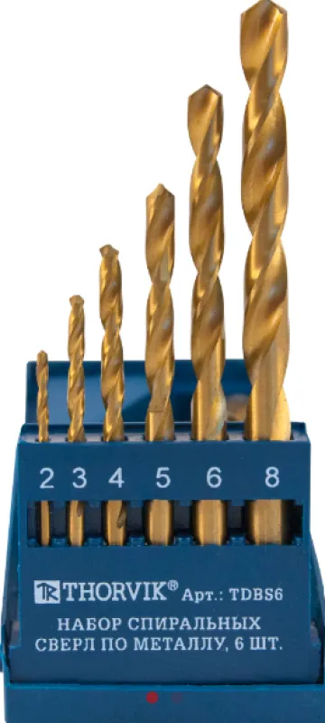 Metāla urbju komplekts HSS TiN, 6
