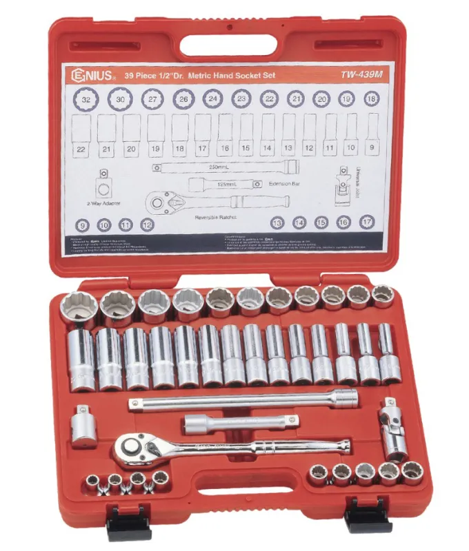 Genius Tools 1/2" 12-stūru muciņu komplekts