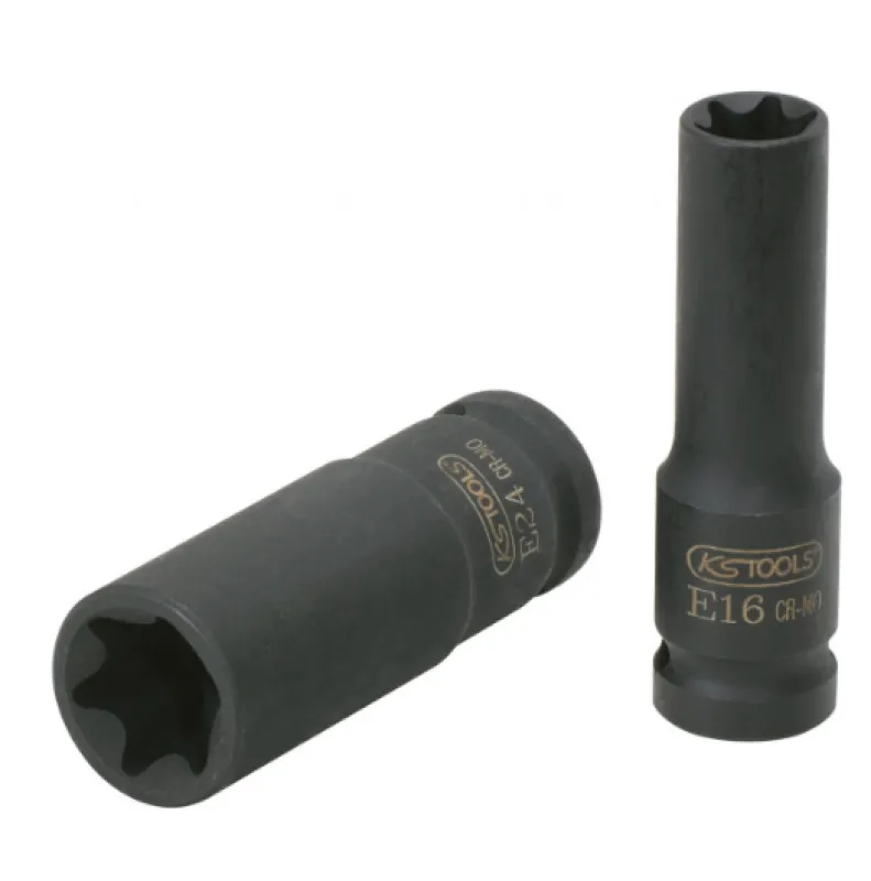 Triecienuzgriežņu muciņa ārējā Torx-E 1/2" garā