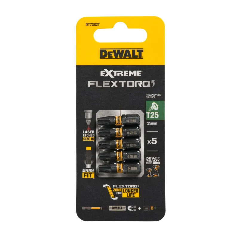 Skrūvgriežu uzgaļi FLEXTORQ T25, 25 mm